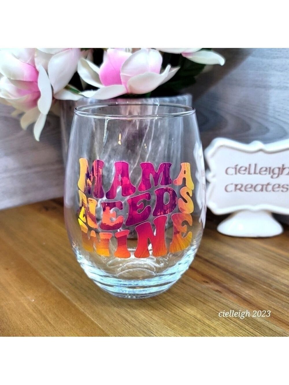 Mama Needs Wine Wine glass